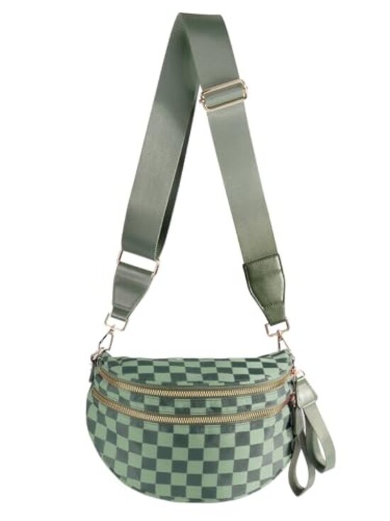 Handbags - New Spacious Checkered Nylon Crossbody Bag Bum Bag Handbags Wallets for Women